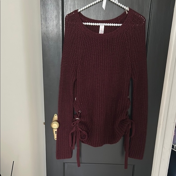 No Boundaries Sweaters - No Boundaries Red Crew Neck Sweater Ribbed Knit